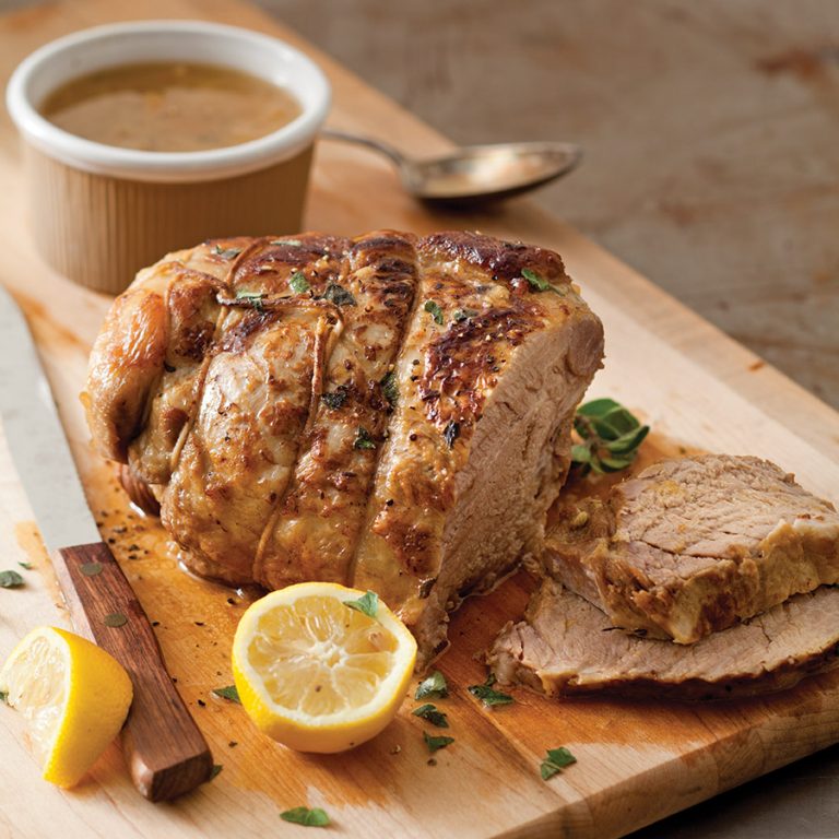 Slow Cooked Pork Shoulder with Lemon and Garlic