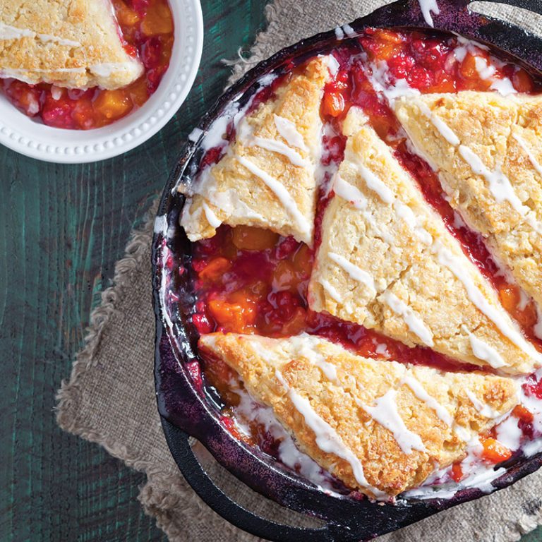 Apricot-Raspberry Cobbler with Buttermilk Biscuits