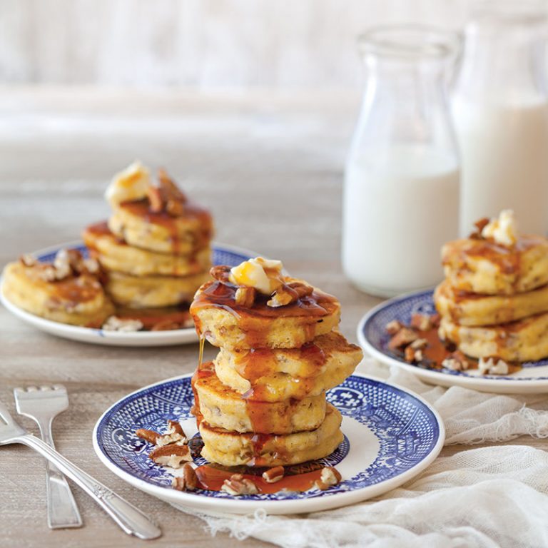 Silver Dollar Pecan-Cornmeal Pancakes