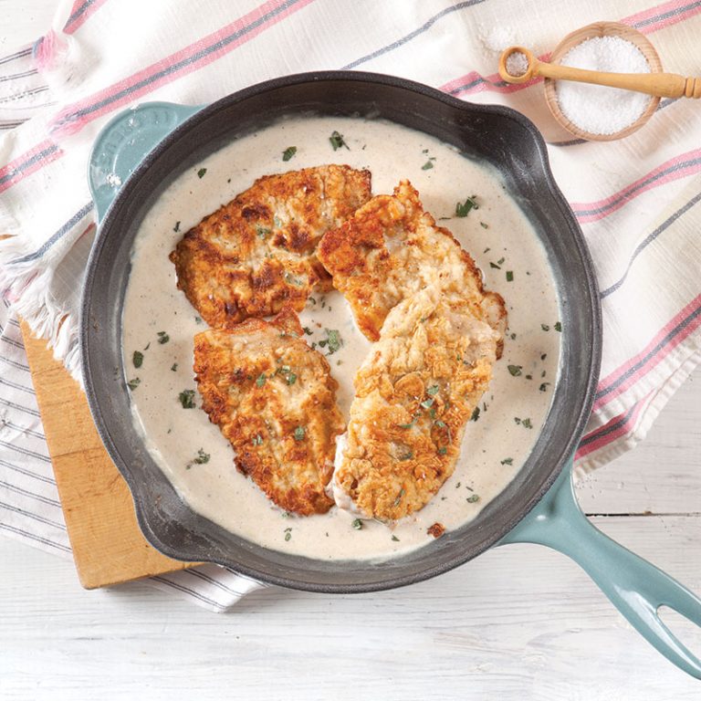 Breakfast Pork Chops with Sage Gravy