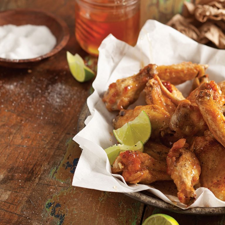 Fried Chicken Wings with Honey-Lime Sauce