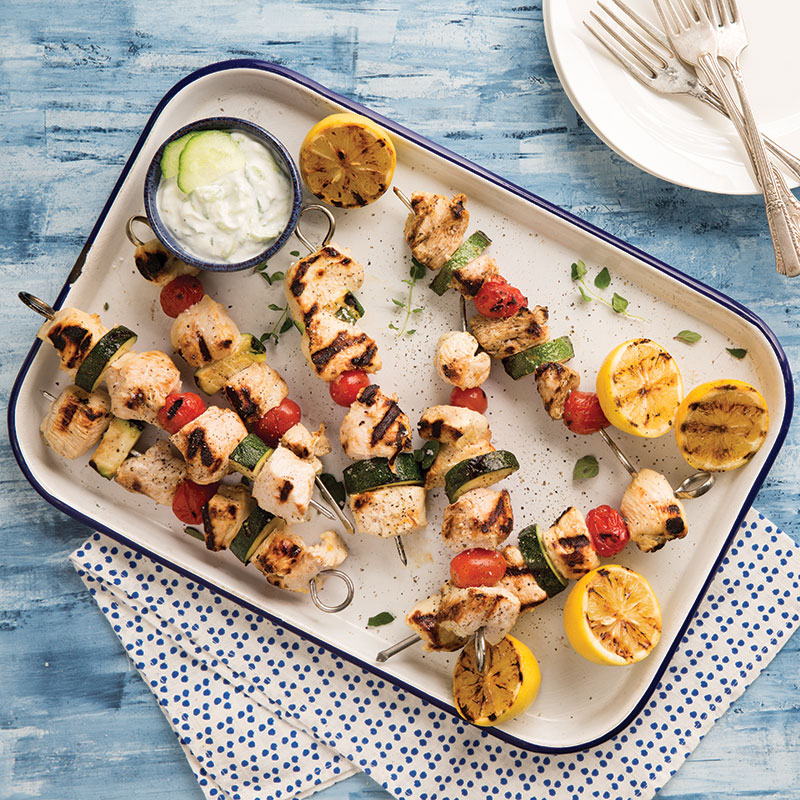 Greek Chicken Kabobs with Tzatziki Sauce
