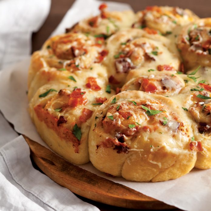 Bacon Stuffed Cheesy Garlic Rolls