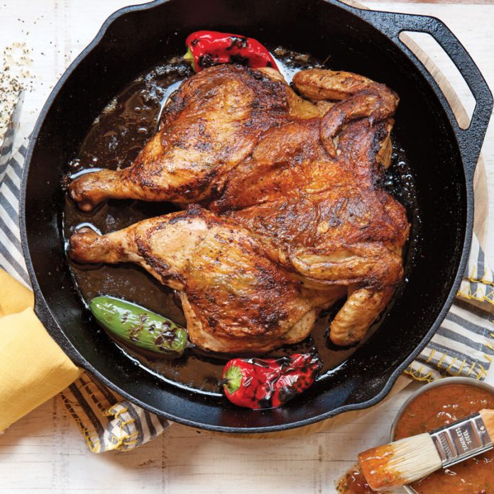 Chicken Under a Skillet