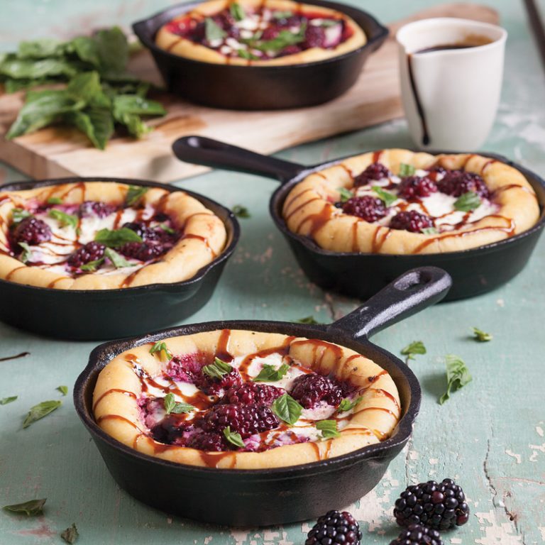 Blackberry-Ricotta Mini Skillet Pizzas