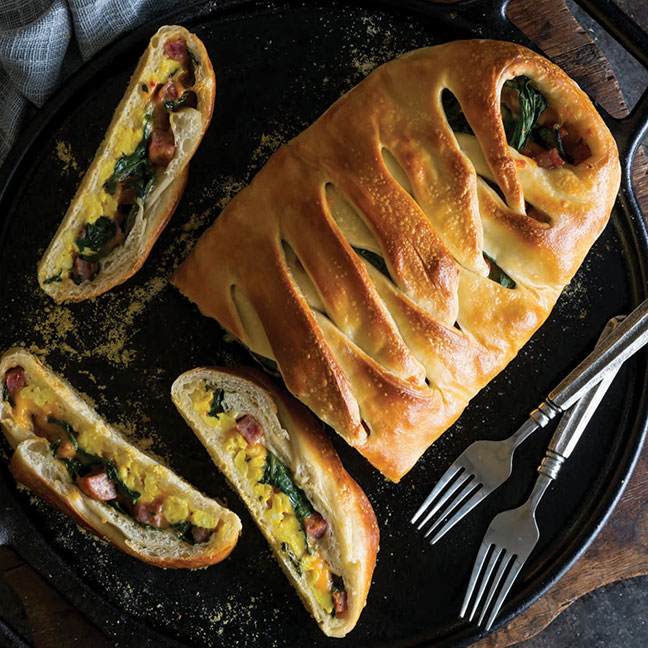 Spinach, Egg, and Sausage Strudel