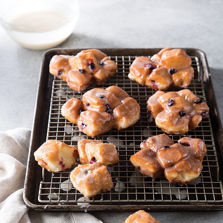 Blueberry Fritters with Browned Butter Glaze