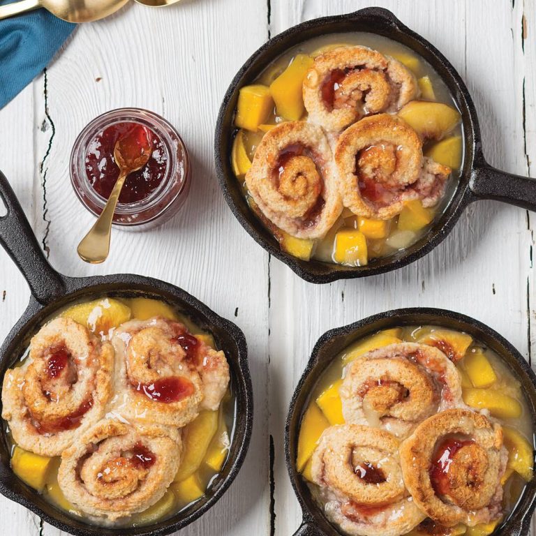 Peach and Mango Cobblers