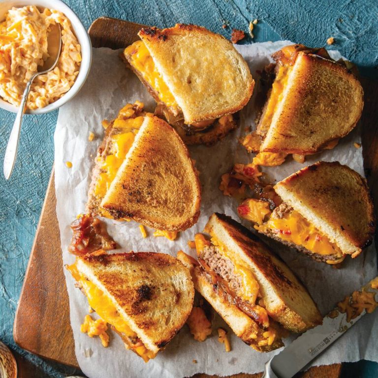Pimiento Cheese and Pepper Jelly Patty Melts