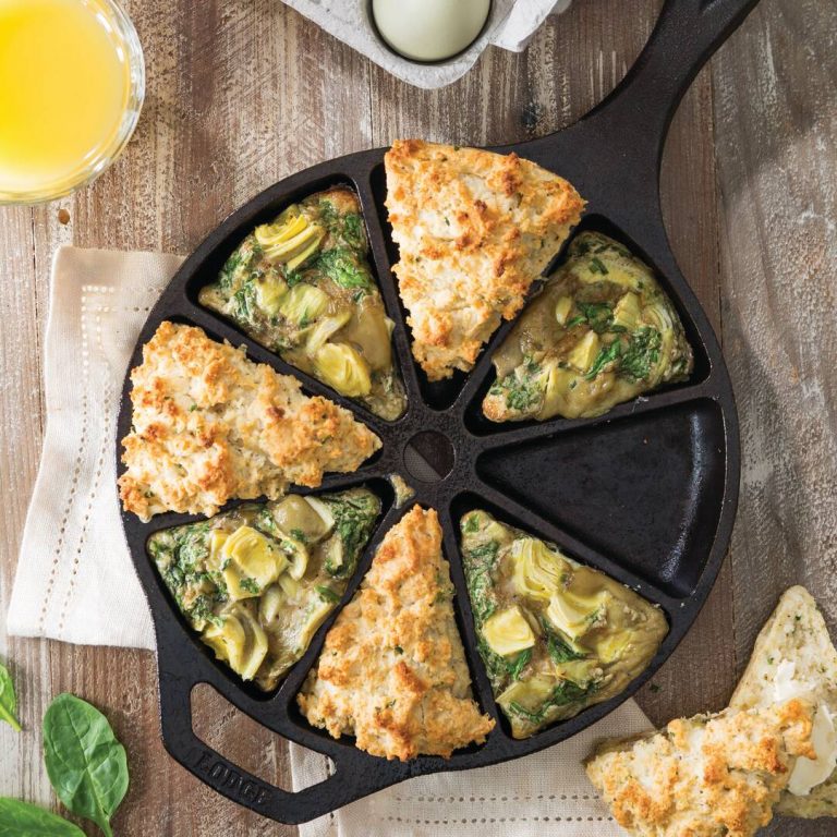 Artichoke Frittata and Cheese Biscuit Wedges