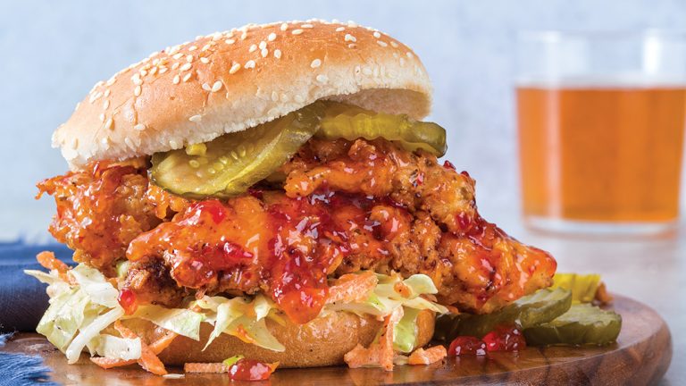 Pepper Jelly-Glazed Fried Chicken Sandwiches