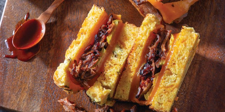 Brisket and Cornbread Grilled Cheese