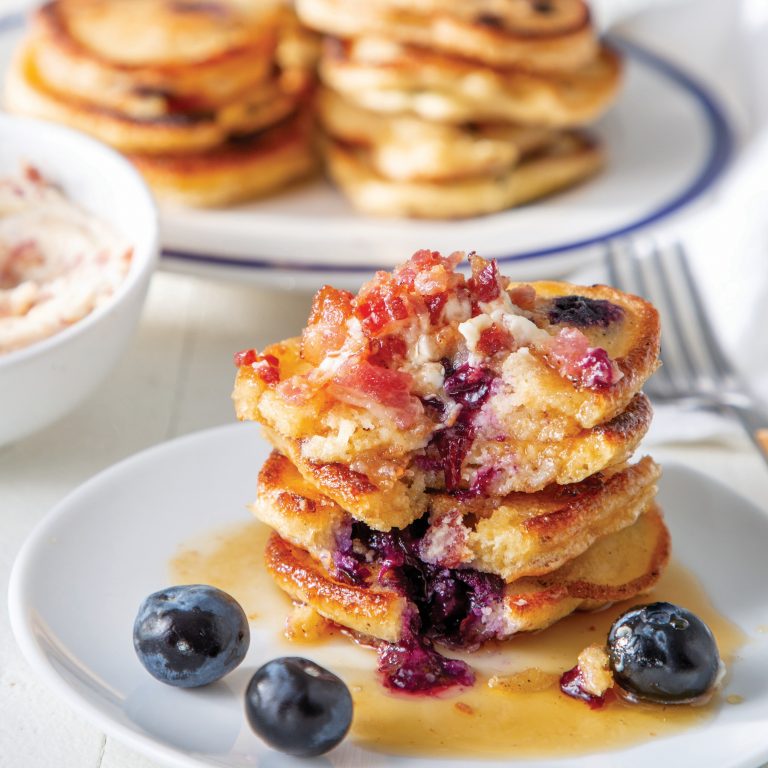 Bacon-Blueberry Hoecakes with Bacon Butter