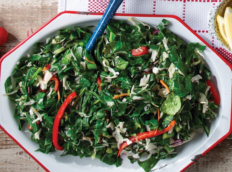 Spicy-Sweet Charred Collards Slaw