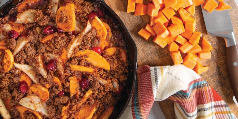 Sweet Potato-Pear-Cranberry Crisp