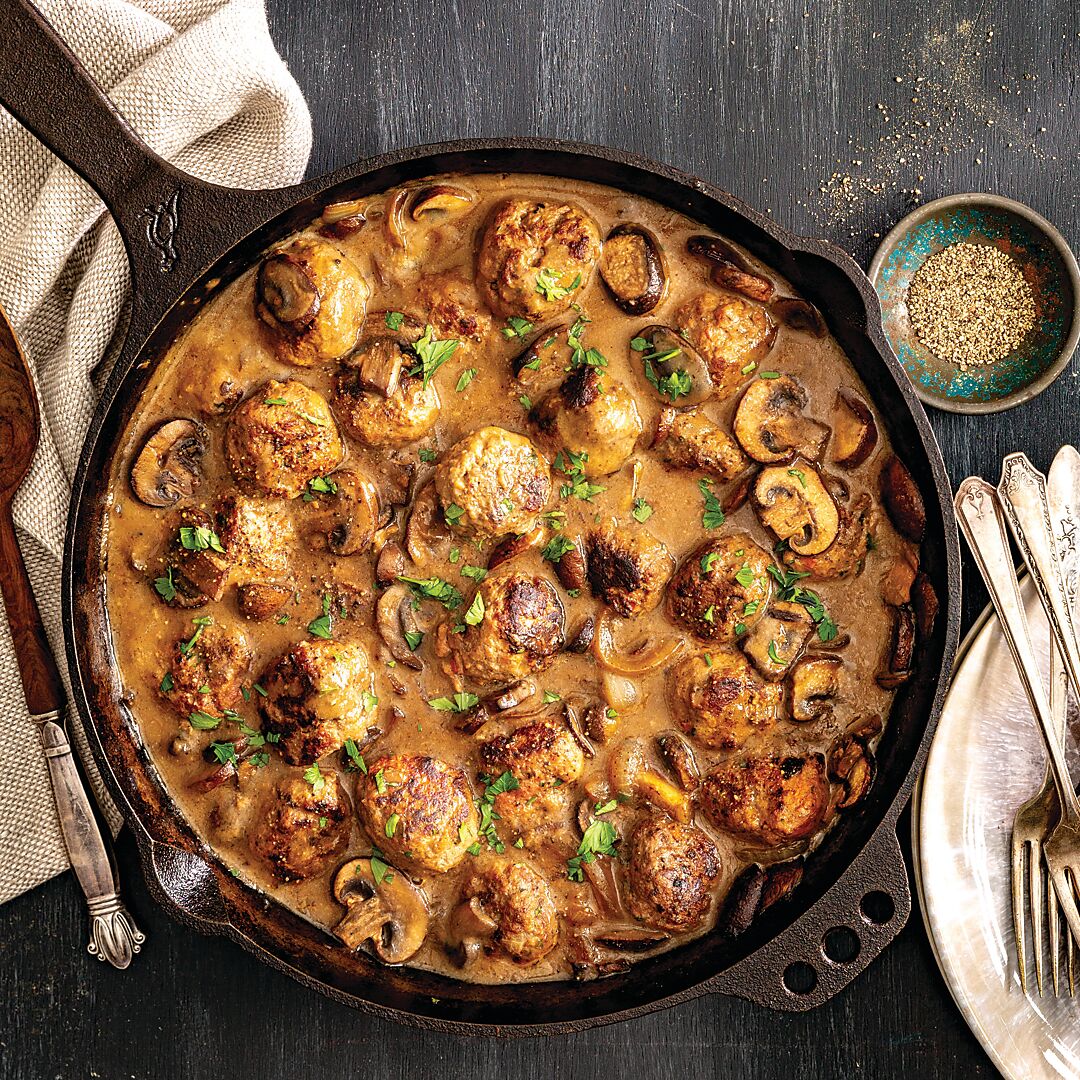 Meat Loaf Meatballs With Mushroom Gravy