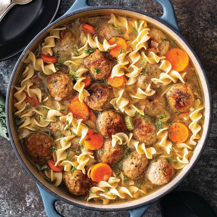 Turkey Meatball Noodle Soup