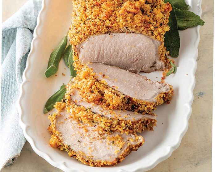 Cornbread-and Herb-Crusted Pork Loin