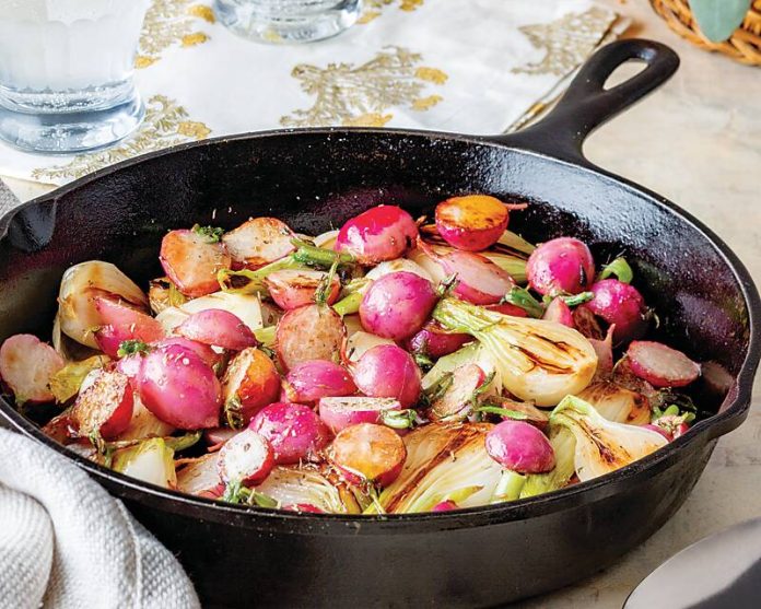 Maple-Roasted Radishes and Baby Onions