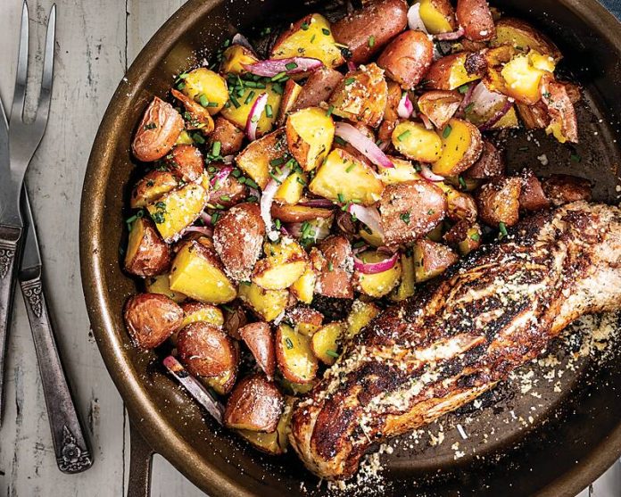 Parmesan-Ranch Pork and Potatoes