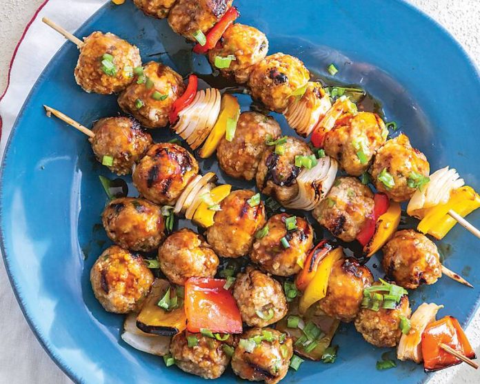 Teriyaki Chicken Meatball Skewers