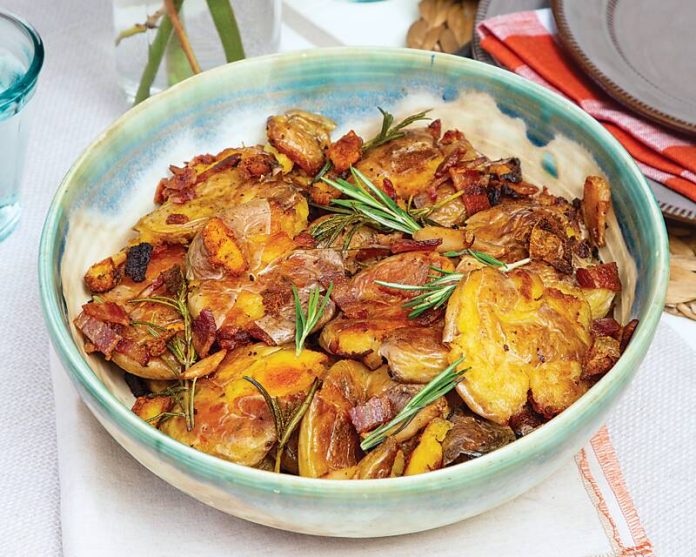 Garlic-Rosemary Crispy Smashed Potatoes