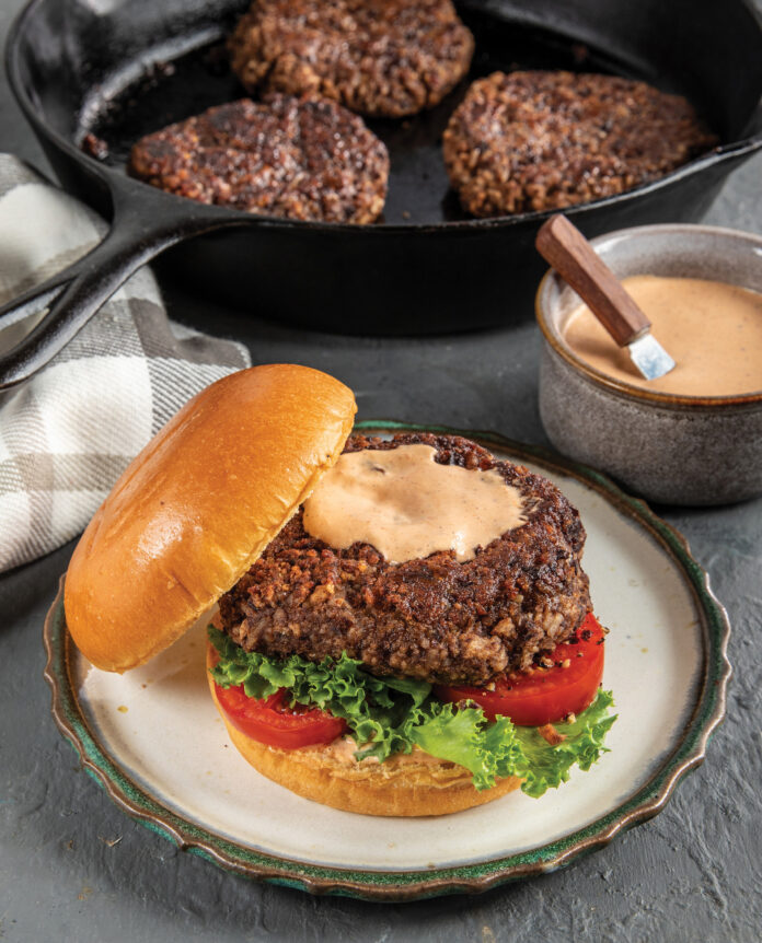 Black Bean-Mushroom Burgers