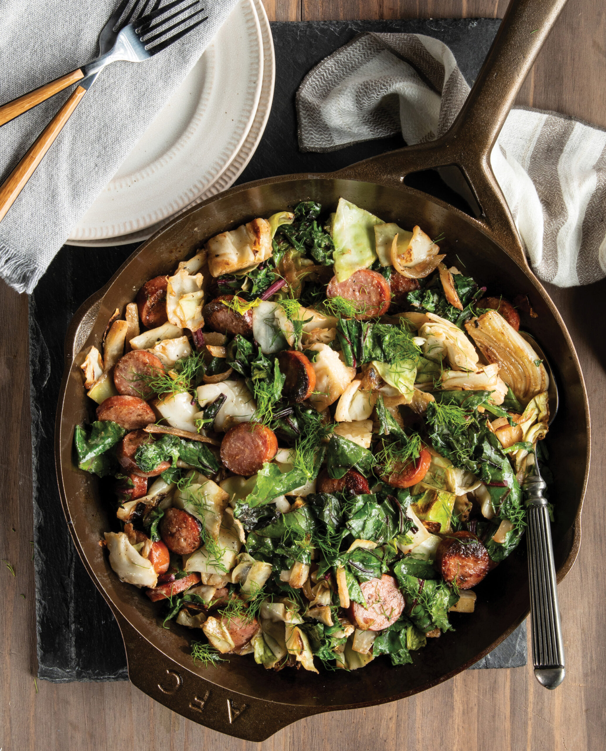 Sausage and Greens Stir-Fry