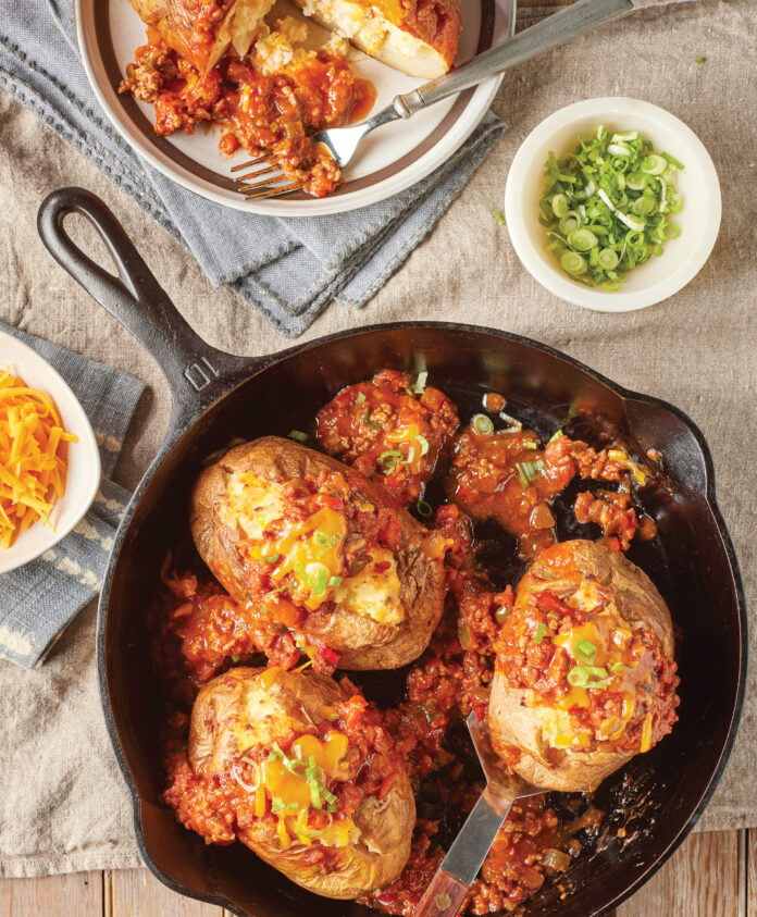 Sloppy Joe-Topped Twice-Baked Potato
