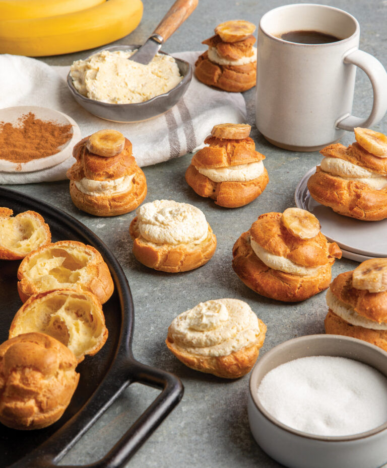 Bananas Foster Pudding Cream Puffs