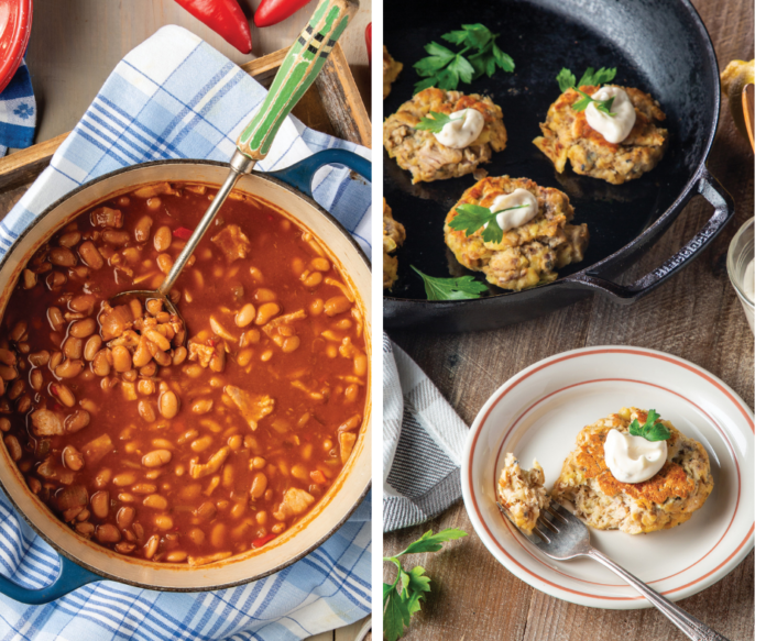 cowboy beans salmon cakes Linda Skeen's Cowboy Beans and Salmon Cakes