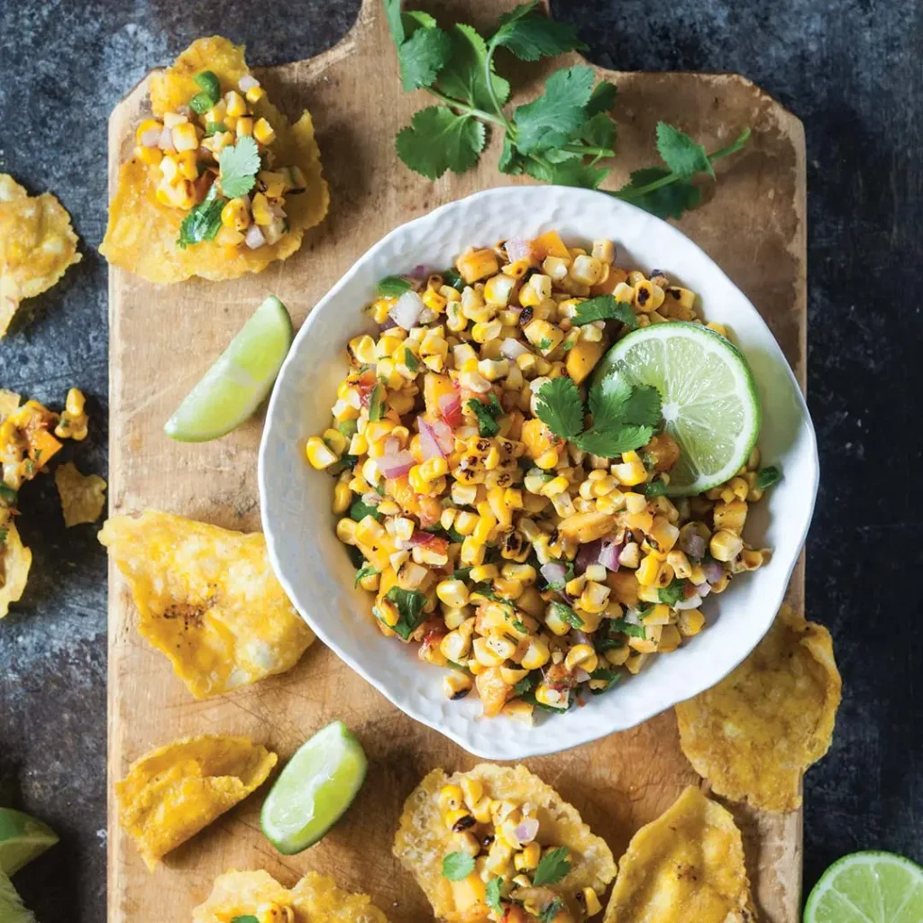 Grilled Corn and Peach Salsa