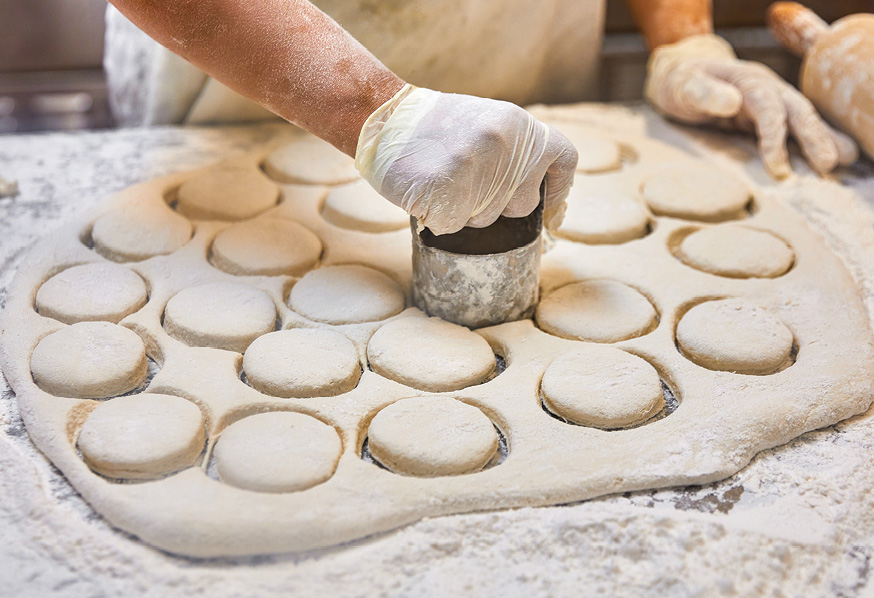 Biscuits being prepared at Loveless Cafe