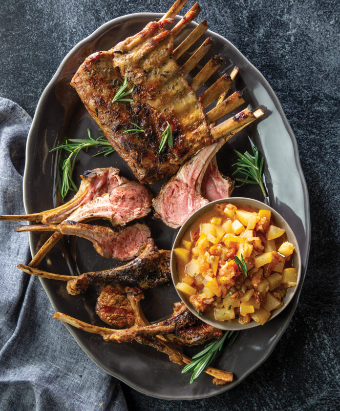 Lamb Chops with Pear Chutney