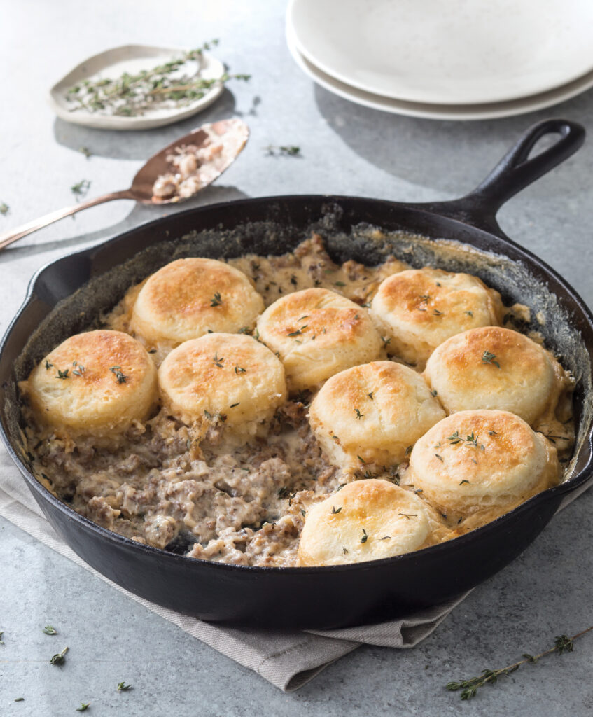 Biscuit and Sausage Gravy Cobbler
