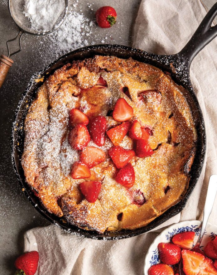 Roasted Strawberry Dutch Baby