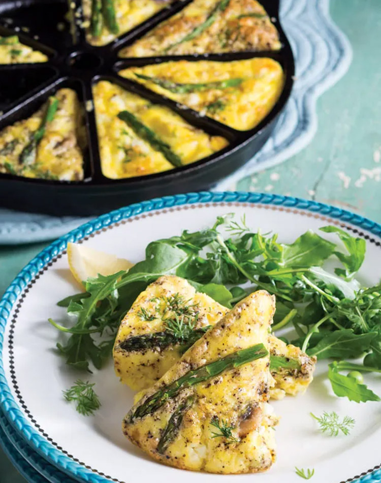 Asparagus-Mushroom Frittata Wedges