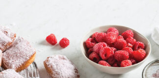 Raspberry Beignets Enjoy a taste of the Big Easy with our Raspberry Beignets! These airy puffs dusted with powdered sugar are the perfect dessert to follow a hearty meal.